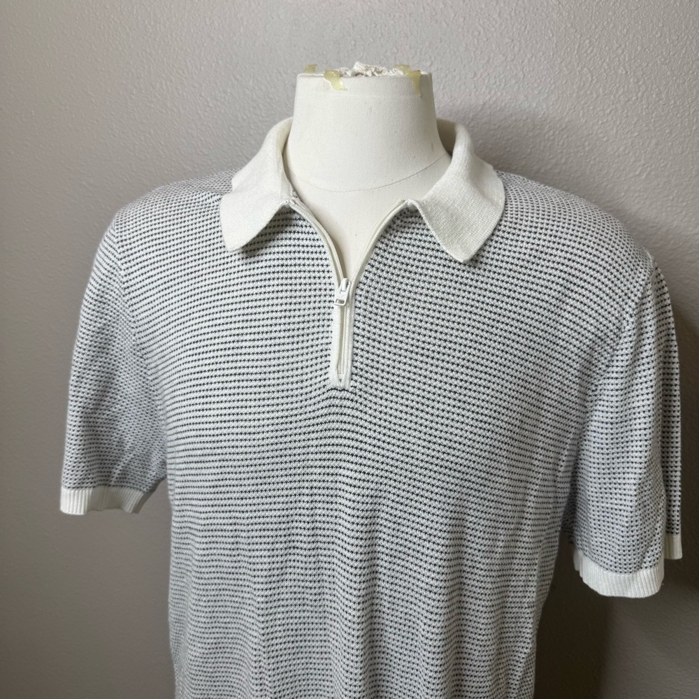 Hollister Black and White Polo Shirt